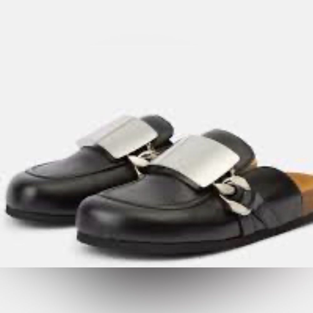 JW ANDERSON CALF TRESOR BLACK BRACELET LOAFERS US 8
